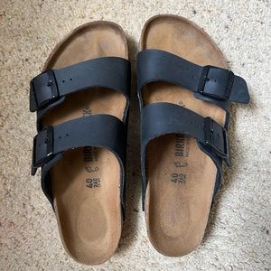 Men Birkenstock work only once. Black, regular fit. size 40
